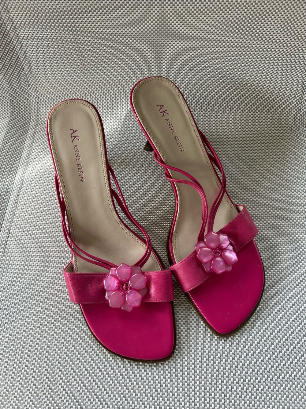 Hot Pink Floral Kitten Heels
